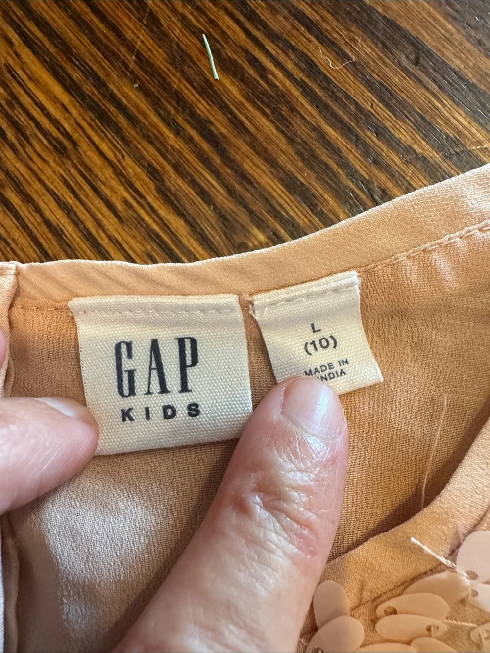 Gap Girls Size 10 Sequin Short Sleeve Top in Light Pink